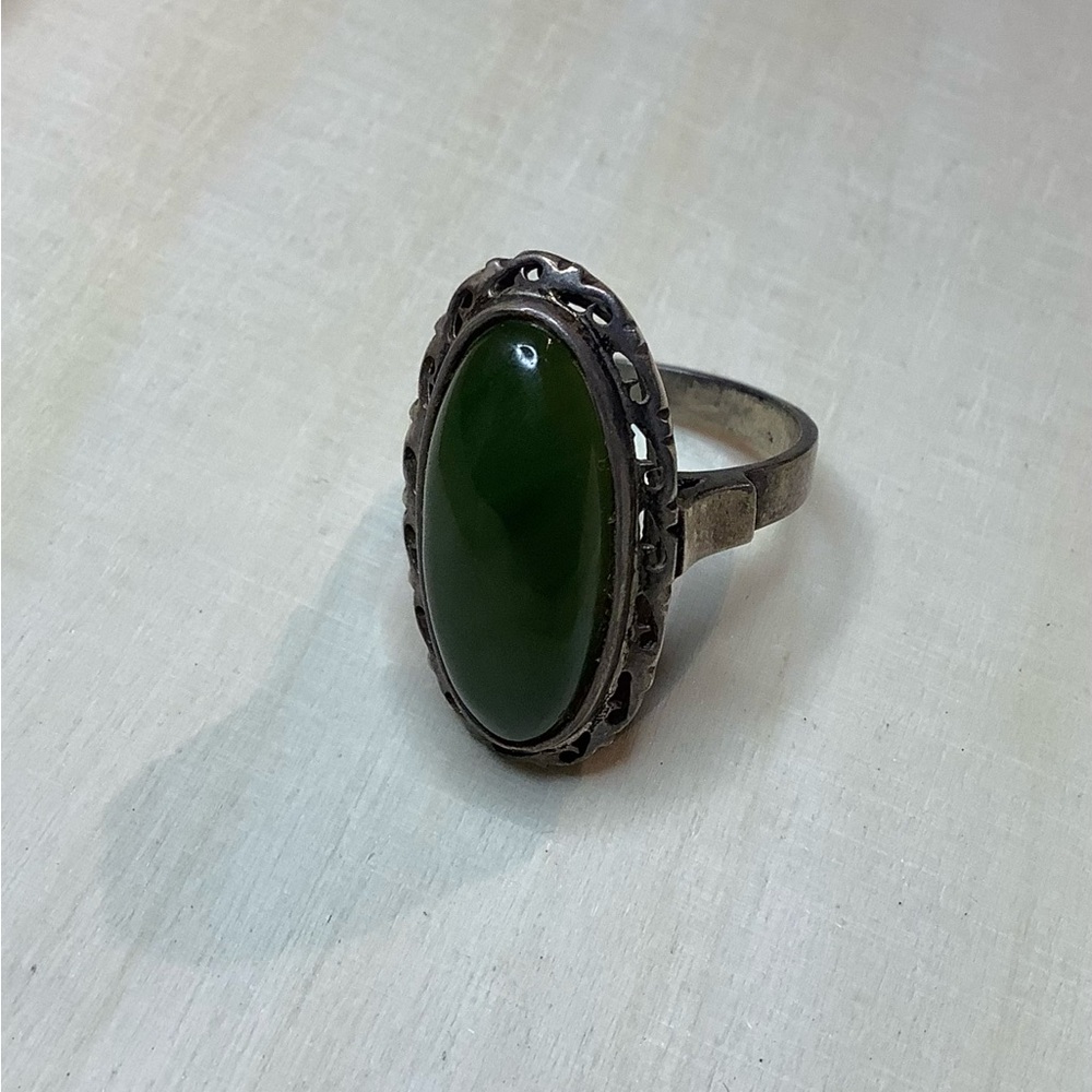 NEW silver Agate vintage cocktail ring